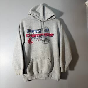 Classic Boston Red Sox Hoodie M 2004 World Series Champions Gray Pullover
